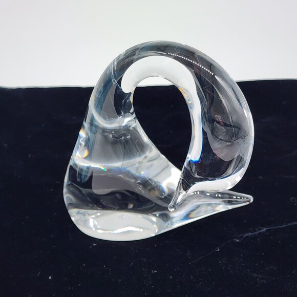 Daum France Crystal Swan Figurine Paperweight 5.25" High - Picture 3 of 10